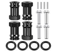 AXspeed 25mm Aluminum Wide Wheel Hex Adapters for 1/8 ARRMA VENDETTA 3S (Black)