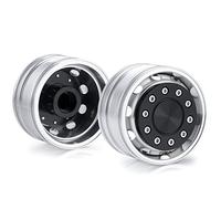 AXspeed 2pcs Front Wheel Rims 1/14th Upgrade Metal Wheel Hubs for Tamiya Tractor Climbing Trailer Car