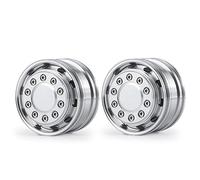 AXspeed 2pcs Metal Front Wheel Rims Hubs for 1/14 Tamiya Tractor Climbing Trailer Upgrade Parts