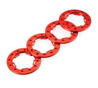 AXspeed 4pcs 1.5inches Beadlock Ring Set Replacement Wheel Ring for Compatible with 1:10 1:18 Axial SCX10 UTB18 D90 TF2 CC01 1.55 Inch Rims (Red)