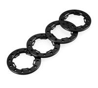 AXspeed 4pcs 1.5inches Beadlock Ring Set Replacement Wheel Ring for Compatible with 1:10 1:18 Axial SCX10 UTB18 D90 TF2 CC01 1.55 Inch Rims (Black)