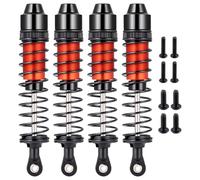 AXspeed 4pcs RC Shocks Aluminium Shock Absorber Front & Rear Suspension Dampers for Tamiya Lunch Box 1/12 RC Truck(Red)