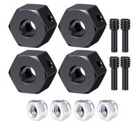 AXspeed Aluminum Wide Wheel Hex Hub Adapters for 1/8 ARRMA VENDETTA 3S (Black, 9mm)