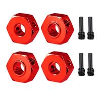 AXspeed Aluminum Wide Wheel Hex Hub Adapters for 1/8 ARRMA VENDETTA 3S (Red, 7mm)
