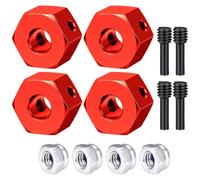 AXspeed Aluminum Wide Wheel Hex Hub Adapters for 1/8 ARRMA VENDETTA 3S (Red, 9mm)