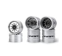AXspeed Metal Front Rear Wheel Rims Set 1/14th Tractor Trailer 2pcs Front Wheel Hubs & 4pcs Rear Wheel Hubs for Tamiya Truck Climbing Cargo Car