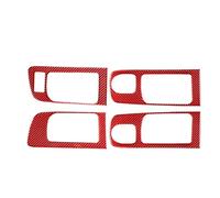 AXTAZS Auto Interior Styling Compatible with Toyota for Tundra 2014 2015 2016 2017 2018 2019 2020 2021 4Pca Car Inner Handle Frame Trim Right-Hand Drive Only(Red)