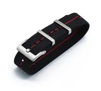 AXTGBHL 20mm 22mm Watch Strap Fit For Nato Elastic Nylon(Black red,20mm)