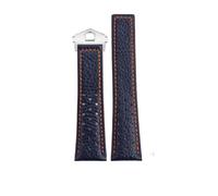 AXTGBHL 22mm Bracelet Fit For TAG Heuer Watchband Fit For Monaco Series Square Wristband Carlisla Racing Leather Waterproof Watch Strap Men's Blue(A-blue-silver)