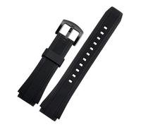 AXTGBHL Black Men's Resin watchband Fit For CASIO Edifice 5119 EF-552 EF-552D 25 * 20mm Convex mouth Waterproof Rubber Strap Silicone Bracelet(Black-black buckle)