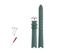 AXTGBHL Leather Watch band 14x5mm 16x10mm 12x5mm Fit For Gucci GC YA141401 YA141505 Bracelet Notched Watch Strap Women Watch chain(Green silver,16x10mm)