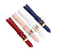 AXTGBHL Women's Watch Strap Matching Fit For Gucci GC YA1414 YA1415 Leather Watch band Accessory Notched Bracelet 12mm 14mm(White-silver,14.5mm)