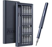 AXTH Small Precision Screwdriver Set Mini Repair Tool Kit 24 Pcs S2 Bits | 25 in 1 Mini Screwdriver Set with Magnetic Torx T2/3/4/5/6H/8H/10H for Glasses Watch Laptop Phone Macbook PS5 Xbox Switch