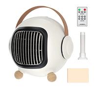AXTMR 800w Power Mini Desktop Heater, Three-Stalls Adjustable And Remote Control Clothes Dryer, With Retractable Shoe Tube And Drying Cloth Bag,White,18 * 18.5cm