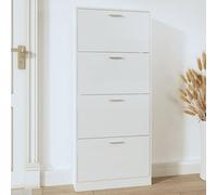 axton high gloss shoe storage cabinet with 4 flaps in white