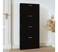 axton wooden shoe storage cabinet with 4 flaps in black