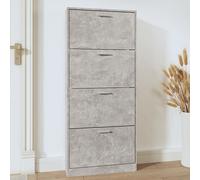 axton wooden shoe storage cabinet with 4 flaps in concrete effect