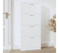 axton wooden shoe storage cabinet with 4 flaps in white