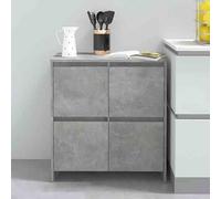 axton wooden storage cabinet with 4 doors in concrete grey