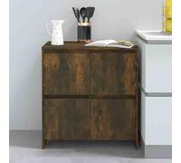 axton wooden storage cabinet with 4 doors in smoked oak