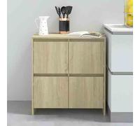 axton wooden storage cabinet with 4 doors in sonoma oak