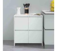 axton wooden storage cabinet with 4 doors in white