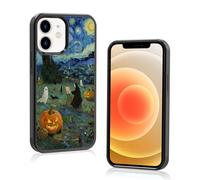 Axulimin Cute Ghost Famous Painting Halloween Aesthetic Phone Case for iPhone 12 Mini (5.4") Case for Women Girls (Starry Night Blue)