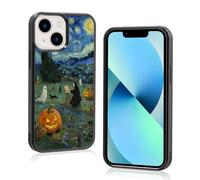 Axulimin Cute Ghost Famous Painting Halloween Aesthetic Phone Case for iPhone 13 Mini (5.4") Case for Women Girls (Starry Night Blue)