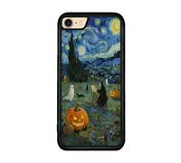 Axulimin Cute Ghost Famous Painting Halloween Aesthetic Phone Case for iPhone 7/8/ SE 2nd & 3rd Gen (4.7") Case for Women Girls (Starry Night Blue)