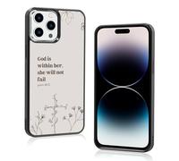 Axulimin [God is Within Her She Will Not Fail Psalm] Bible Christian Women Black Phone Case for iPhone 14 Pro Max (6.7")