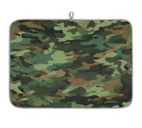 Axurera Army Camouflage Camo Green Dish Drying Mat for Kitchen Counter,Absorbent Dishes Drainer Mats Washable Dish Drying Pad for Worktop Draining Racks,61x46cm