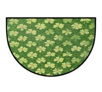 Axurera Half Round Area Rug,St.patrick's Day Lucky Clover Leaves Washable Semi Circle Front Door Mat for Indoor Entrance Bathroom Bedroom,Non-Slip Doormat,36x24IN