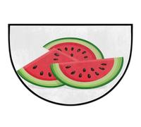 Axurera Half Round Area Rug,Watermelon Fruit Slice Washable Semi Circle Front Door Mat for Indoor Entrance Bathroom Bedroom,Non-Slip Doormat,36x24IN