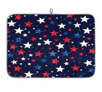 Axurera Independence Day Patriotic Stars Dish Drying Mat for Kitchen Counter,Absorbent Dishes Drainer Mats Washable Dish Drying Pad for Worktop Draining Racks,61x46cm