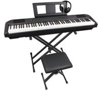 AXUS AXD55 88-Key Digital Piano Bundle with Stand, Stool and Headphones - Black, Black