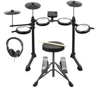 AXUS AXK4 Electronic Drum Kit with Sticks, Stool and Headphones, Black,White