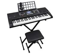 Axus AXP2PK 61 Key Beginner Touch Sensitive Electronic Keyboard Piano Package for Students with Stand, Stool, Headphones, Power Supply and Music Rest,Black