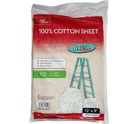 Axus Decor 100% Cotton Dust Sheet (Red Series) for Decorating & Painting Paint Sheets - Highly Absorbent, Machine Washable & Reusable - For Furniture & Floor, 12' x 9' (3.67m x 2.76m)
