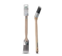 Axus Decor Awkward Reach Paint Brush (Grey Color) For Behind Radiators, Pipes, and Other Hard-to-access Areas, Eco-friendly Natural Bamboo Handles, Anti-Rust Stainless Steel - 2" / 50mm