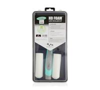 Axus Decor HD Foam 5Pc Roller Kit (White Series) - Paint Roller Sleeves, Tray & Frame for Oil Based Paints & Varnishes - Professional & DIY - 4"/100mm