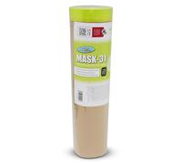 Axus Decor Mask-31 Pre-taped Protective Paper Masking Paper For Spraying, Eco-Friendly Material and Residue Free Removal, Ideal for Painting Projects & Automotive, 60cm x 25m