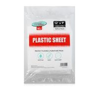 Axus Decor Polythene Dust Sheet (Red Series) Dust Sheets for Decorating - Waterproof & Translucent - Dust Sheets for Painting, Carpets, Hard Floors and Furniture - 12' x 12' (3.67m x 3.67m)