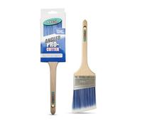 Axus Decor Precision Angled Cutter Paint Brush (Blue Color) - 3"/75mm - Synthetic Filaments, Angled for cutting in with emulsion, Hardwood Handles, Rust-Resistant Stainless Steel
