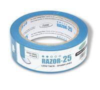Axus Decor Razor-25 Low Tack Masking Tape - 36mm x 40m - Low Tack Tape For Recently Painted Surfaces, Residue Free Removal, For Painting Decoration & DIY Projects, Blue