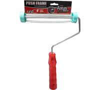 Axus Decor Red Series Push Frame Compatible with 38mm Core, Ergonomic Grip & Chrome Plated Rod, Suitable for Push Fit Extension Poles, for Professional, Red Series, 9" x 1.5" (228mm x 38mm)