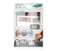 Axus Decor S-Fill Compact Filler Applicators (Grey Series) Stainless Steel Flexible Putty Knife Set for Professional & DIY Projects, Extra Thin Blade & Rosewood Handle - 25mm, 50mm, 80mm, 100mm