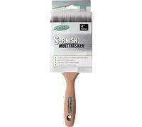 Axus Decor S-Finish Multitasker Paint Brush (Grey Color) - 4"/100mm - For All Paints, Synthetic Filaments, Beavertail Handles, Rust-Resistant Stainless Steel, Compatible with Brushmate vapour boxes