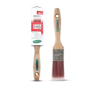 Axus Decor Super Smooth Brush (Red series) Paint Brush for All Paints, Eco-friendly, Unvarnished, Hardwood, Beaver handle, Rust-Resistant Stainless Steel Ferrule, Synthetic Filaments - 1.5"/38mm