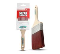 Axus Decor Super Smooth Brush (Red series) Paint Brush for All Paints, Unvarnished, Hardwood, Beaver Tail handle, Rust-Resistant Stainless Steel Ferrule, Synthetic Filaments - - 3"/75mm