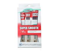 Axus Decor Super Smooth Brush Set (Red Series) For All Paints, Unvarnished, Hardwood, Beaver Tail handle, Rust-Resistant Stainless Steel Ferrule, Synthetic Filaments - Set Of 3 (1",1.5",2")
